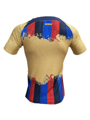 Barcelona maglia da giocatore pre-partita Barcellona allenamento uniforme da calcio abbigliamento sportivo da uomo maglia da calcio grigio blu 2023-2024